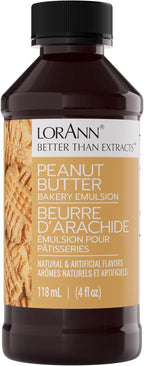 Lorann Oils Peanut Butter Bakery Emulsion: Realistic Peanut Butter Flavor Without Nuts, Perfect for Elevating Peanut Butter notes in Baked Goods, Gluten-Free, Keto-Friendly, 4 Oz
