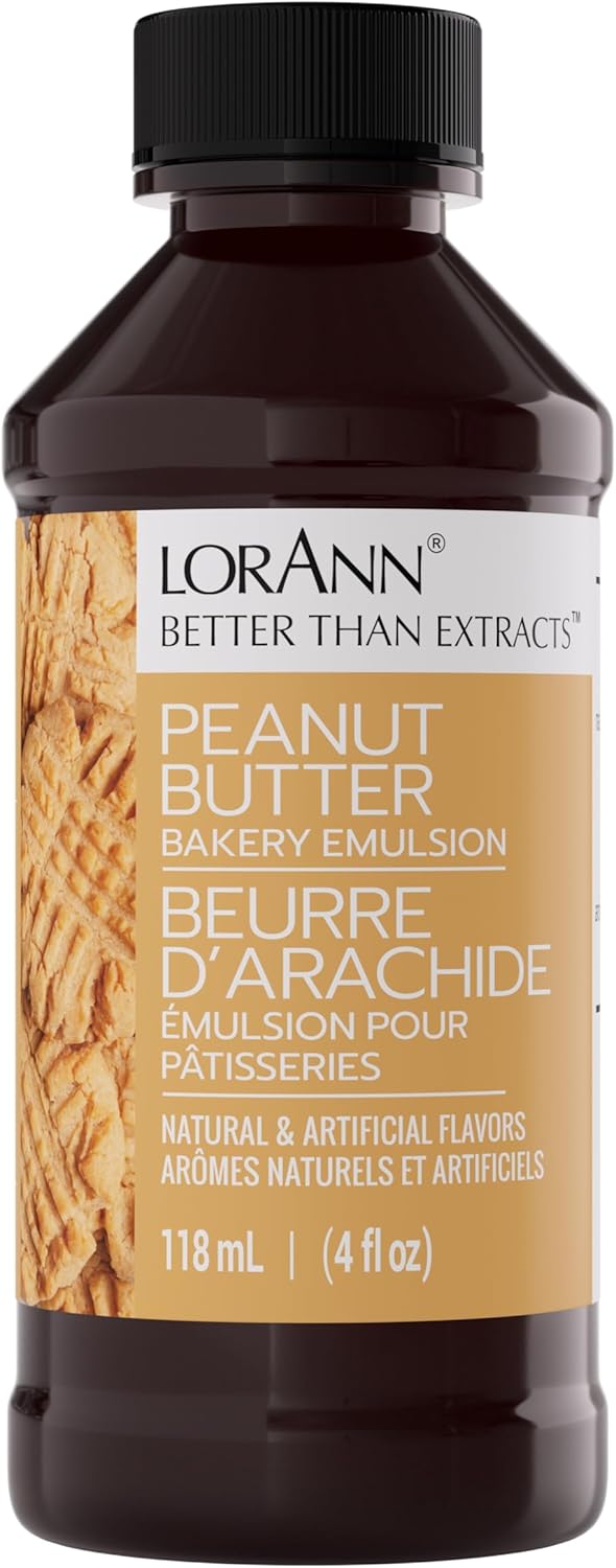 Lorann Oils Peanut Butter Bakery Emulsion: Realistic Peanut Butter Flavor Without Nuts, Perfect for Elevating Peanut Butter notes in Baked Goods, Gluten-Free, Keto-Friendly, 4 Oz