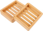 Cabilock 2 Pcs Wooden Soap Box Shower for Bar Soap Holder Body Bath Tray Cleaning Draining Slotted Dish Bar Dish Case Wooden Rack Drain Bamboo
