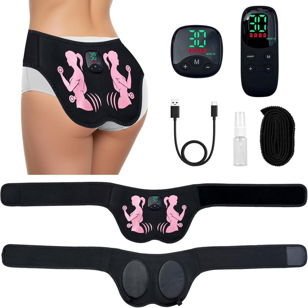 Booty Trainer for Women with Adjustable Settings, Hip Trainer, Electric Butt Lifting Machine Buttocks Fitness Belt, Wearable Glute Exerciser Shape Equipment