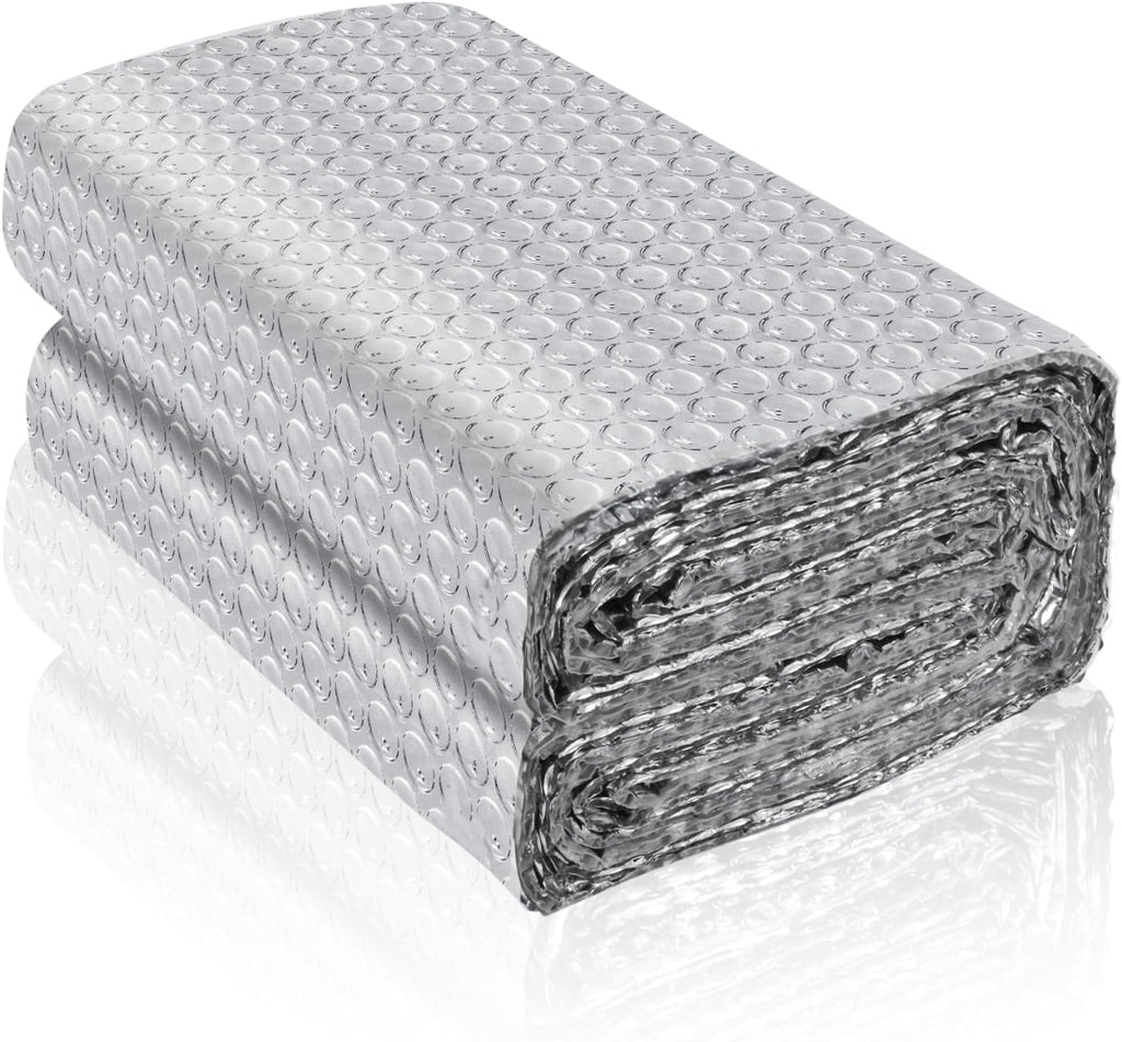 Reflective Foil Insulation, Double Reflective Bubble Insulation Sheet, Aluminum Foil Bubble Shield, Radiant Barrier Roll for RV Windows Weatherproofing (23.6''x 10Ft)