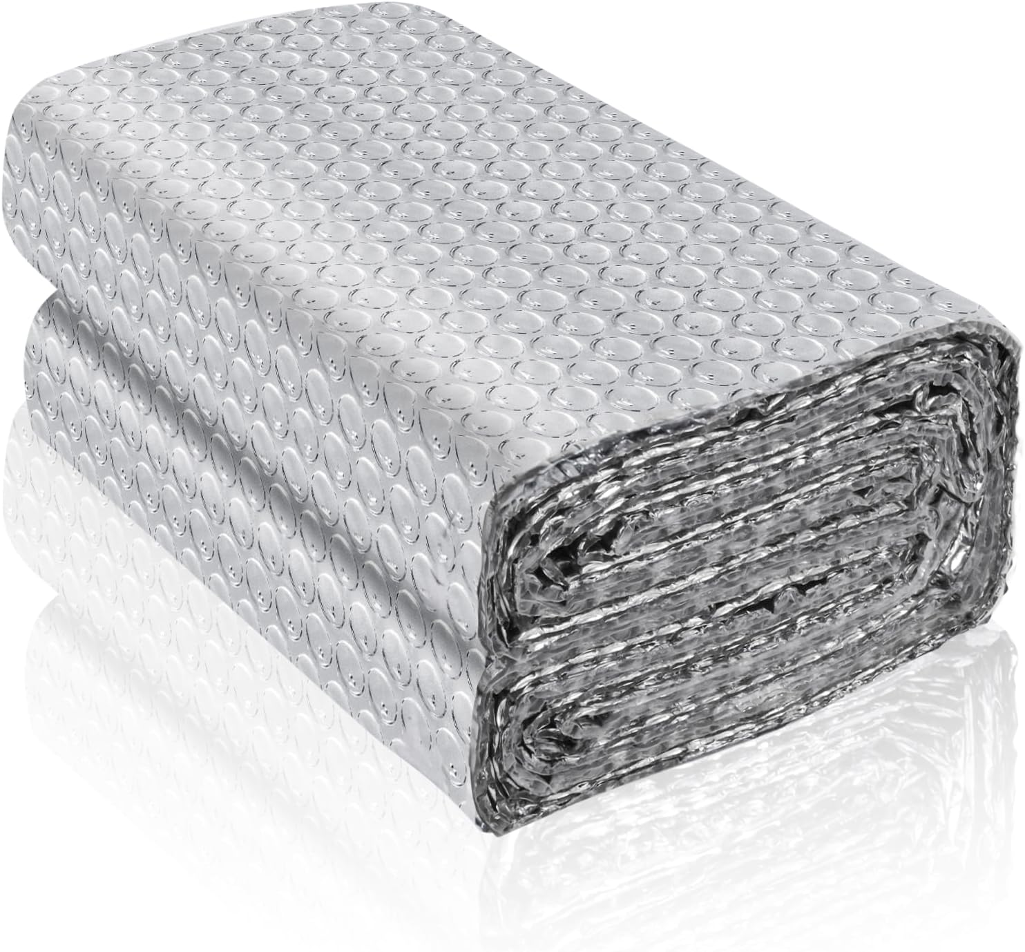 Reflective Foil Insulation, Double Reflective Bubble Insulation Sheet, Aluminum Foil Bubble Shield, Radiant Barrier Roll for RV Windows Weatherproofing (23.6''x 10Ft)