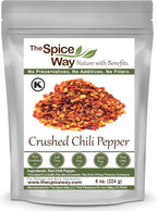 The Spice Way Crushed Red Pepper Flakes - 8 oz - Hot Red chili Pepper Flakes - Premium Quality, All-Natural, and Preservative-Free, Perfect for Adding a Bold Kick to Your Favorite Dishes