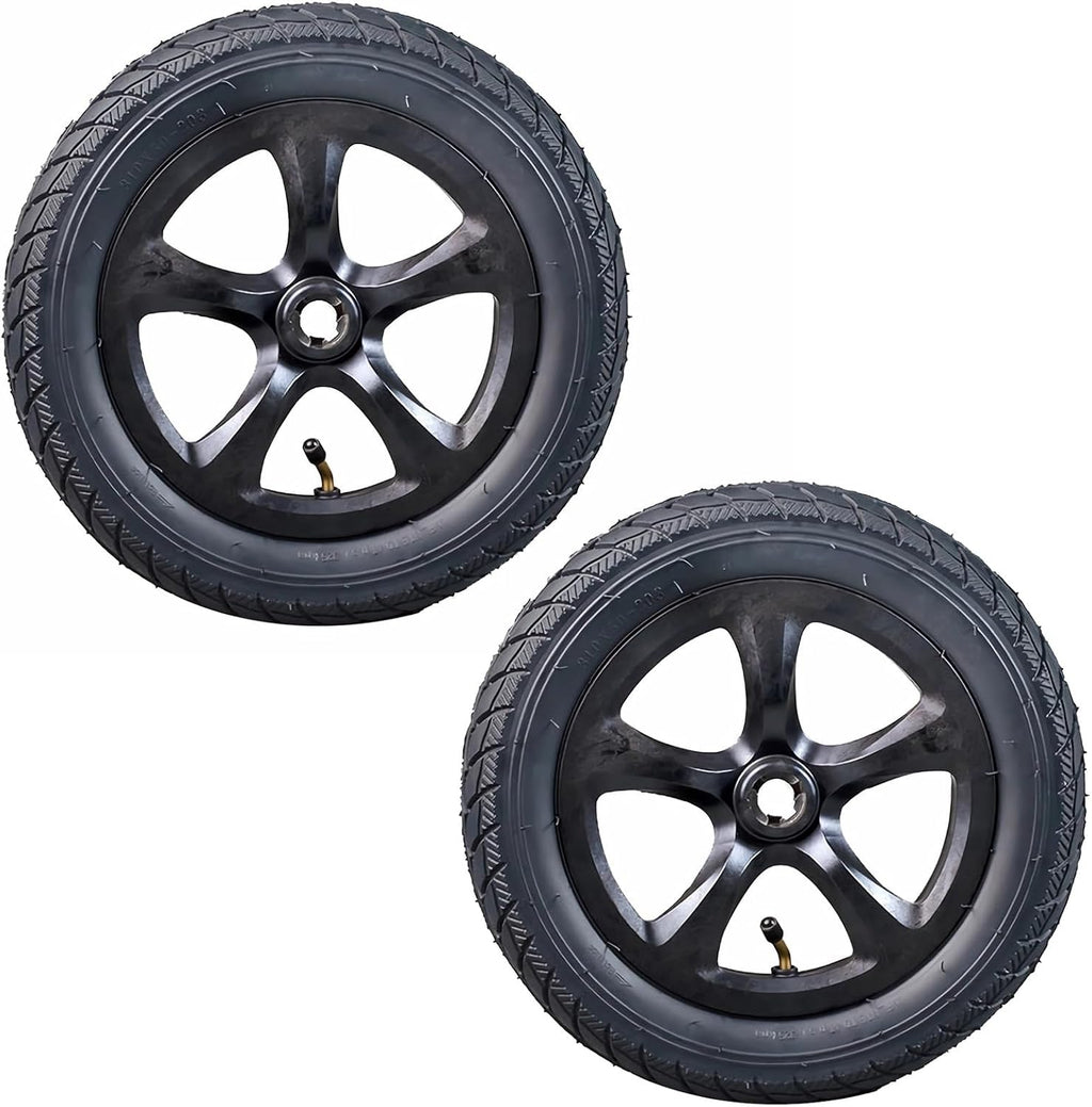 12" Rear Wheel Assembly for Electric Wheelchair, 310×50-203 Replacement Wheel Accessories, Pneumatic Rubber Tire w/11/16(17mm) Bearing(Axle spacing 2.5cm)