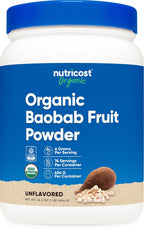 Nutricost Organic Baobab Fruit Powder Unflavored (1 LB) - Vegan, GMO-Free, Gluten Free
