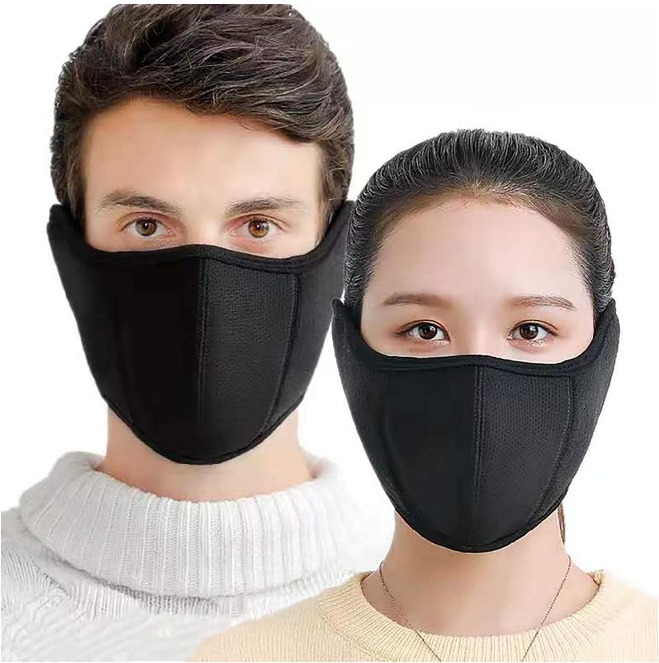 e-jades Winter Face Mask for Women Men -1/2/4pcs Warm Fleece Half Face Mask Balaclava for Cold Weather, Windproof Nose Warmer for Skiing, Running&Cycling, Cubre Bocas para El Frio Breathable Washable