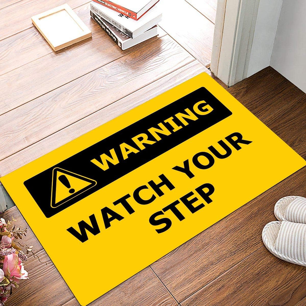 Joelmat Watch Your Step Entrance Non-Slip Indoor Rubber Door Mats for Front Door/Bathroom/Garden/Kitchen/Bedroom 31" x 20"