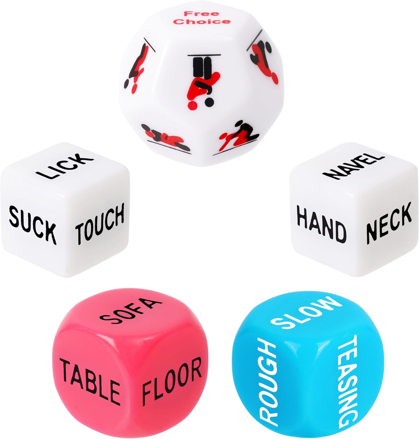 Romantic Naughty Dice Set for Adults Games, Date Night Dice Couples Gift, Fun Night Dating Games for Adult, Love Dice, Valentines Day Gifts for Her Him Men Women Anniversary Couples 6YTA12