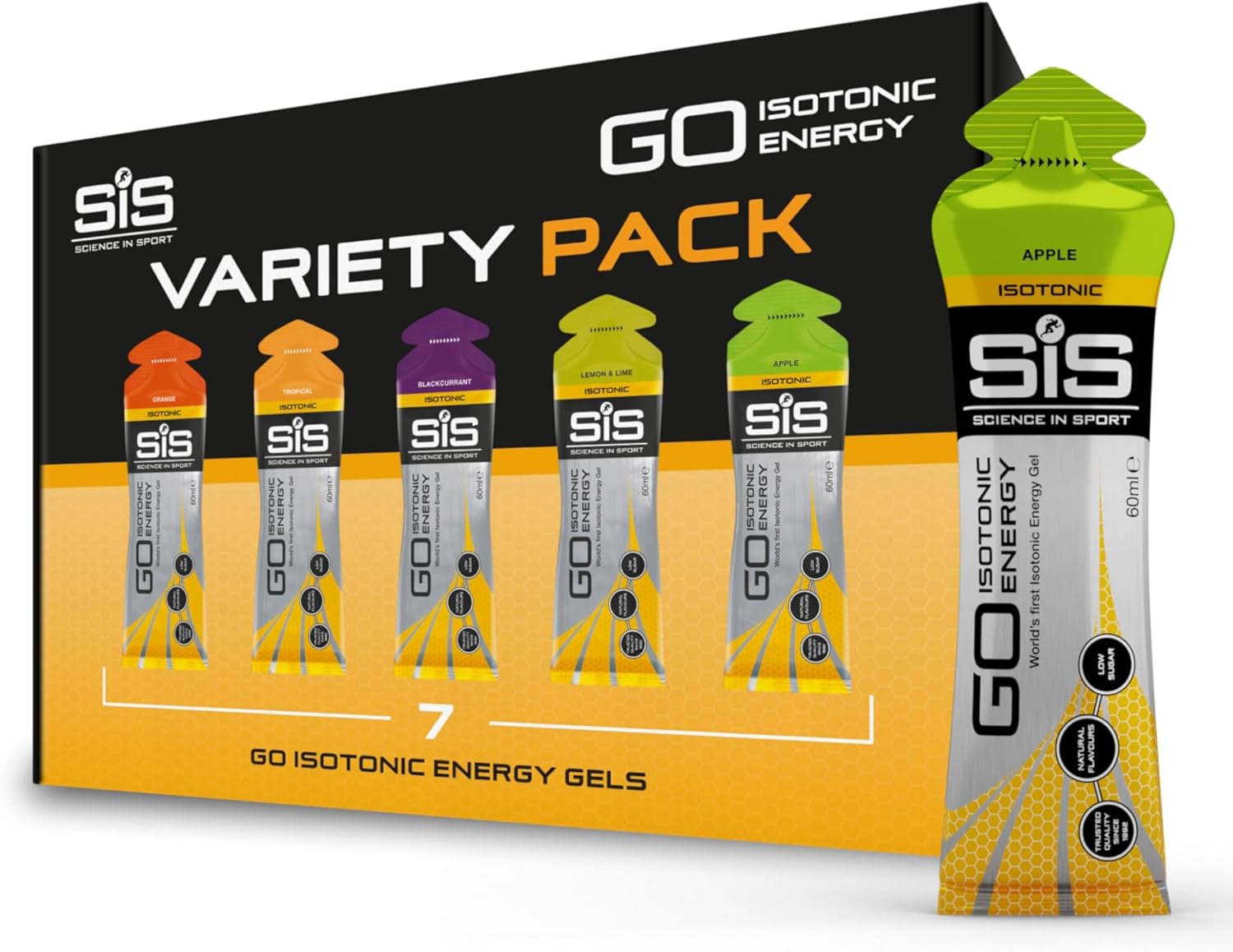 Science in Sport 60 ml Energy Gel Variety - Pack of 7