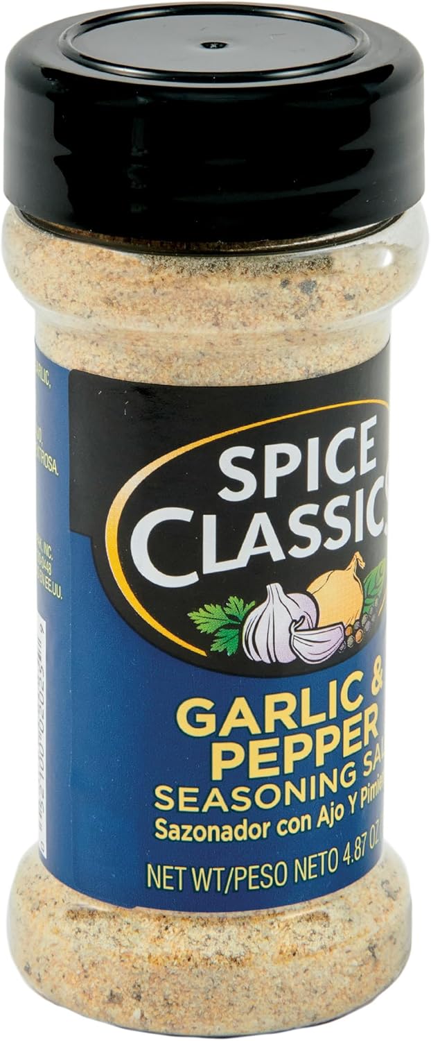 Spice Classics Garlic & Pepper Seasoning Salt, 4.87 oz (Pack of 12)