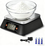 Kitchen Scales Digital Weight Grams and Ounces, YONCON KF-H8U Food Scale for Bakers, Candle and Soap Making, Baking Scale with Stainless Steel Large Platform, 22lb, 3*AA Batteries and AC Power Adapter