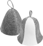 2 Pack Sauna Hat, Wool Sauna Hat Polished Wool Sauna Cap Absorbent Bathroom Accessories Russian Sauna Hat Protect Hair for Unisex Women Men