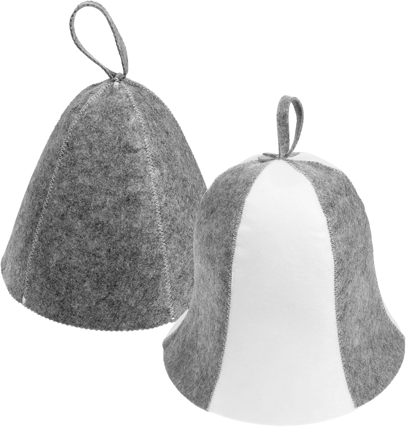 2 Pack Sauna Hat, Wool Sauna Hat Polished Wool Sauna Cap Absorbent Bathroom Accessories Russian Sauna Hat Protect Hair for Unisex Women Men