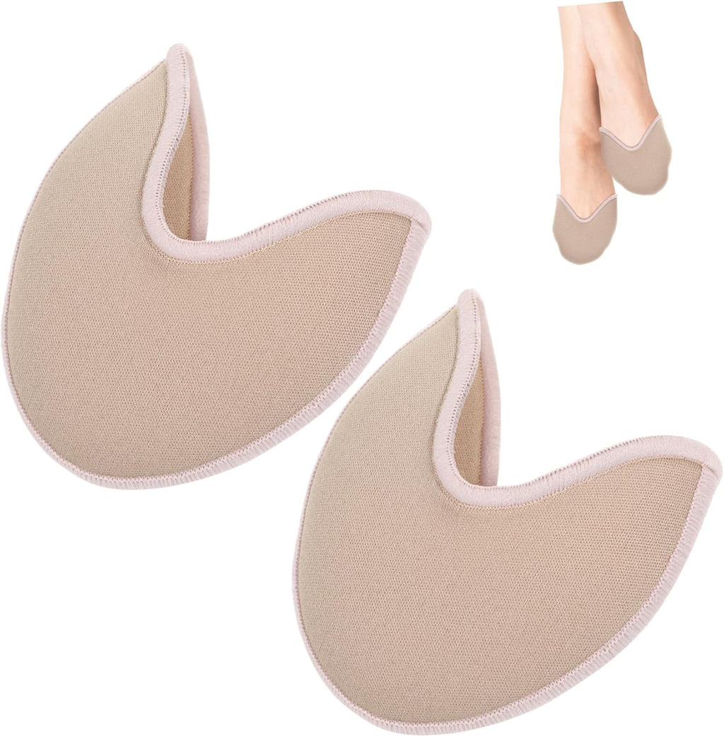 COLLBATH 1pair Ballet Toe Dance Protector Half Pads Sebs Soft Non-Slip Foot Care Insoles for Pointe Shoes Beige for Dancers Casual Use and Comfort