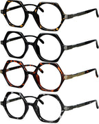 Eyekepper 4 Packing Small Vintage Reading Glasses for Women - Retro Reading Eyeglasses Mini Odd Readers Men
