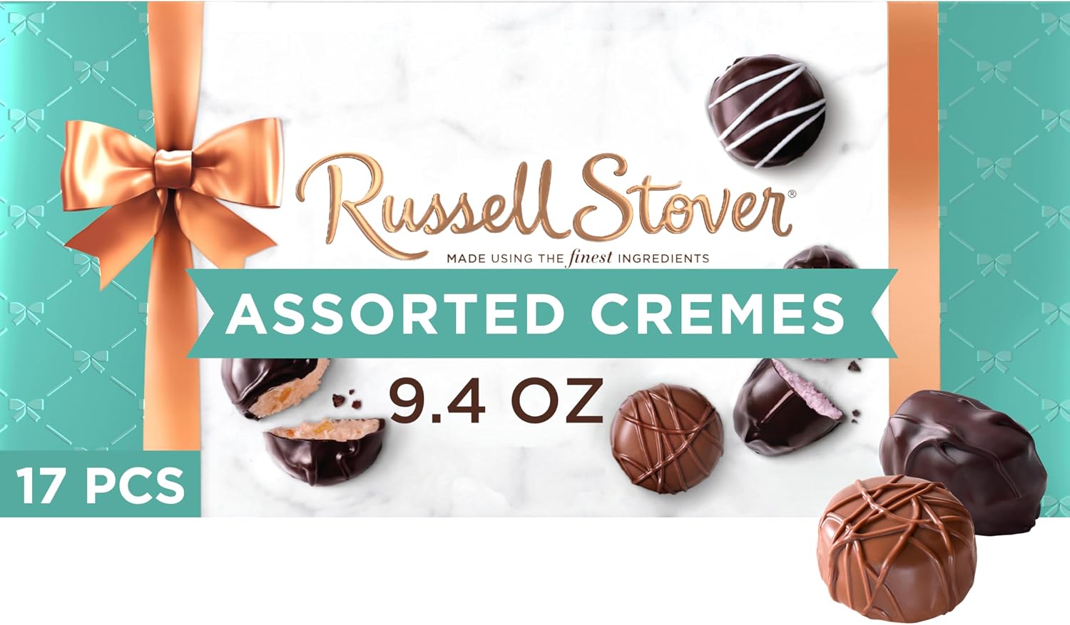 Russell Stover, Assorted Creams in Milk and Dark Chocolate, Chocolate Gift Box, 9.4 Ounce