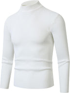 Muscularfit Mens Casual Pullover Fall Sweaters Slim Fit Long Sleeve Winter Thermal Sweater Lightweight Solid Knitted Sweaters