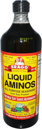Bragg Liquid Aminos All Purpose Seasoning Soy Sauce Alternative, 32 Fl Oz, 2 Pack