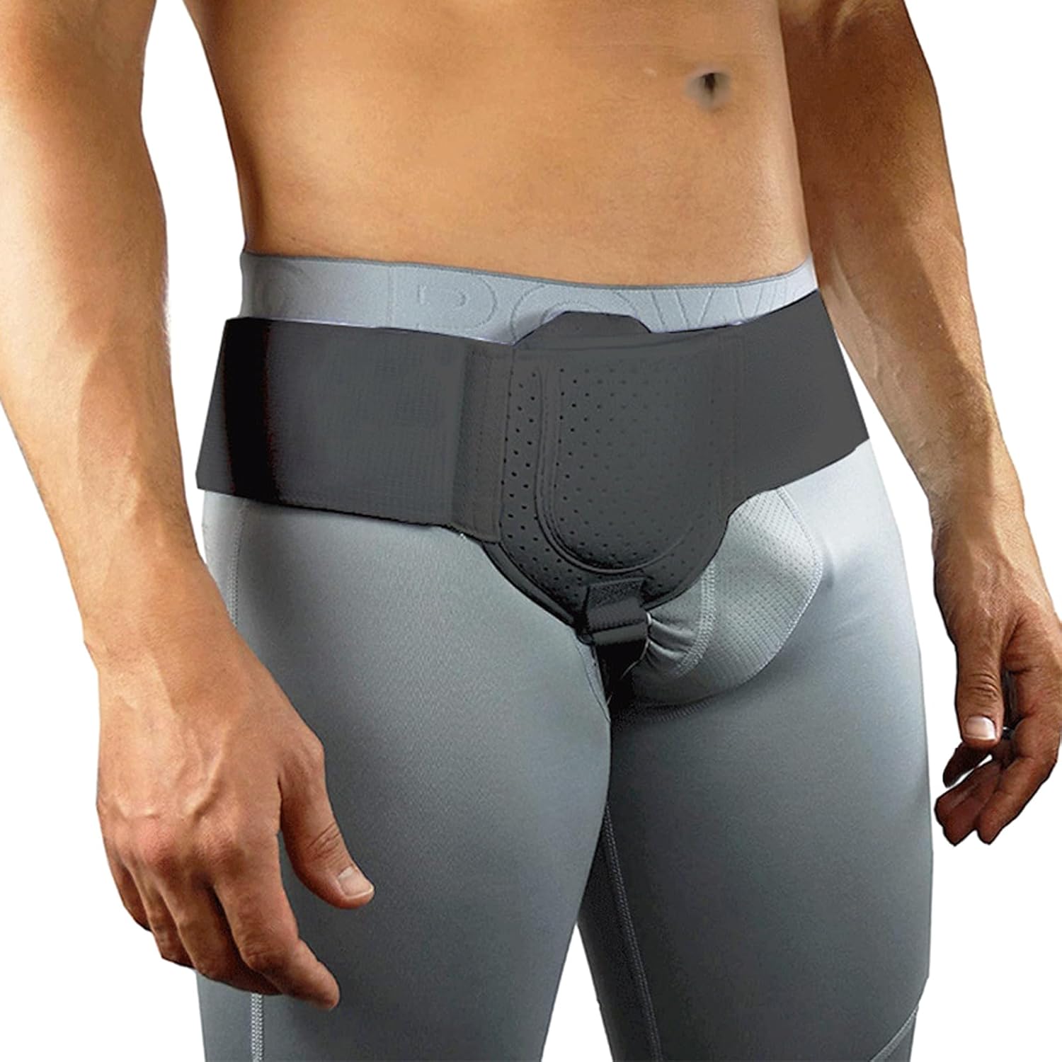 Adjustable Hernia Belt Truss for Men and Women - 30" to 55" Waist Support with Removable Compression Pads, Durable 2" Elastic Band & 8" Hook and Loop, Comfortable for Inguinal and Umbilical Hernia Recovery
