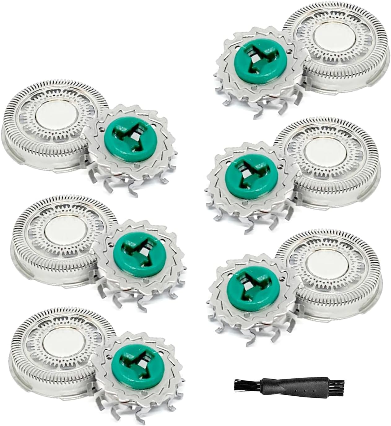 [6 Pack]SH60 Replacement Blades Series 6000 Compatible with Philips Norelco 6000 Replacement Heads,for Series 6000 Electric Shaver Razors Blade S6880/81 S6810/82 S6850/85 etc Model,With Cleaning Brush