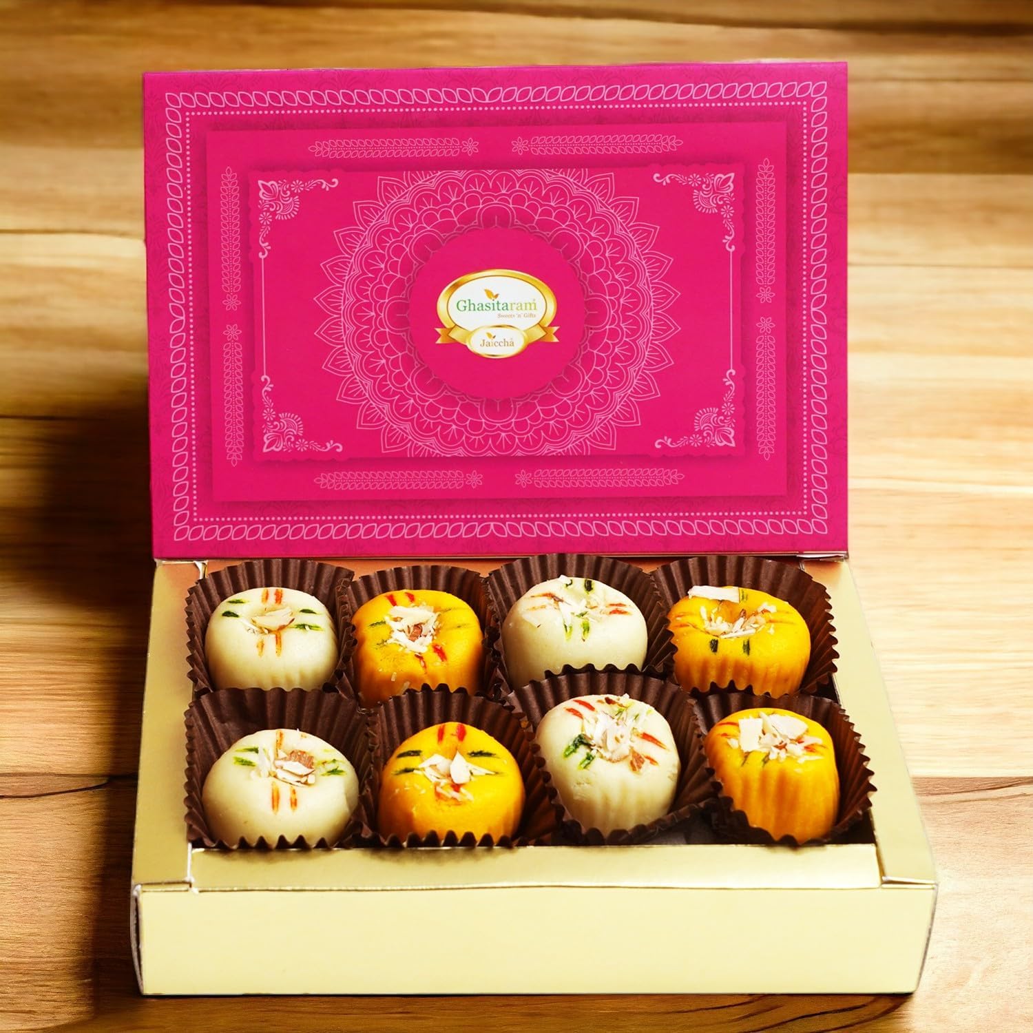Ghasitaram Gifts Indian Sweets - Mawa Peda (Kesar)(200 GMS)