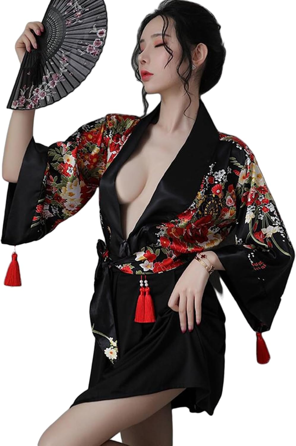 SINMIUANIME Women's Sexy Cosplay Japanese Kimono Traditional Style Yukata Printed Pajamas Costumes