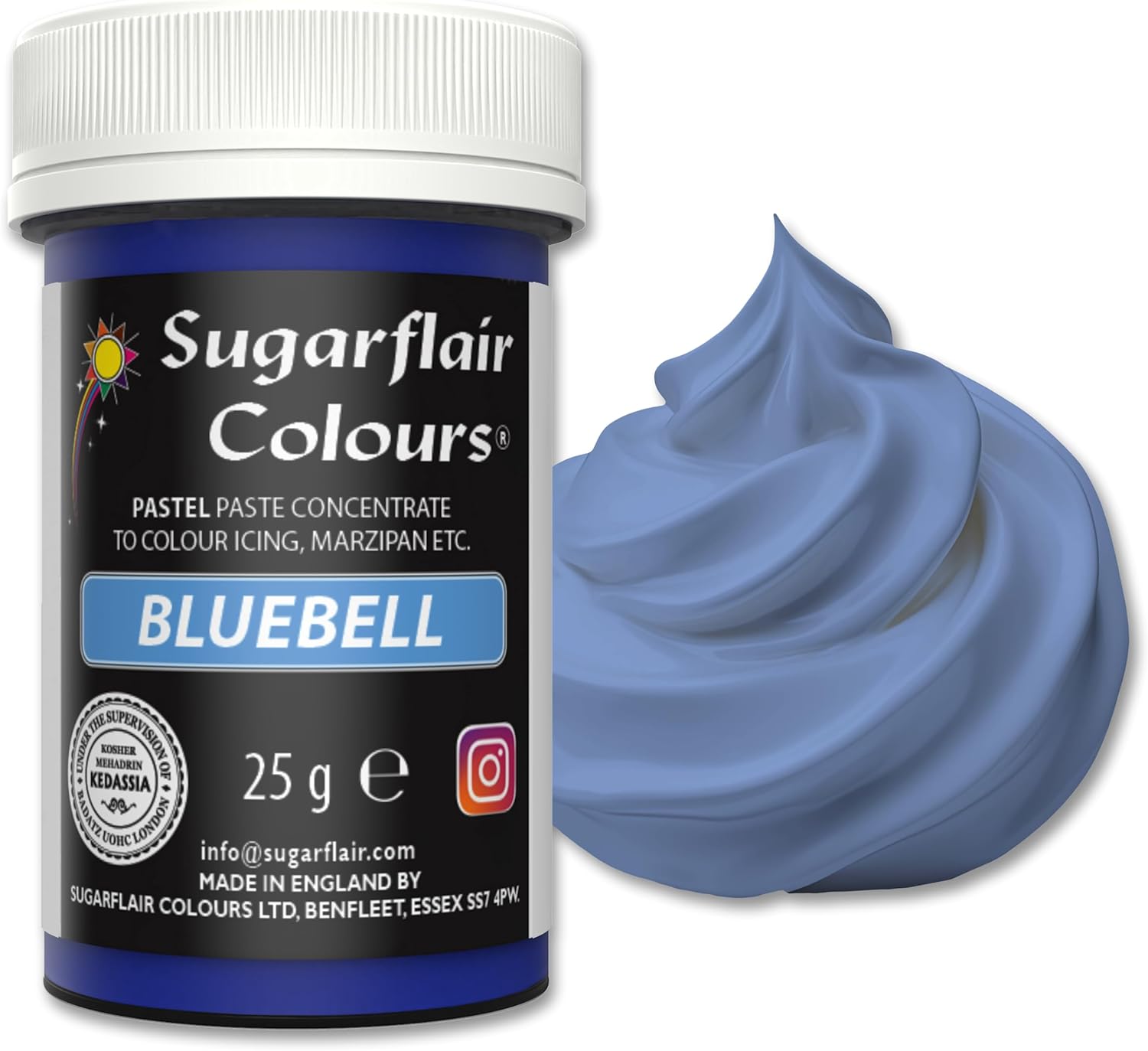 Sugarflair BLUEBELL Pastel Edible Food Colouring Colour Paste Gel Icing 25G
