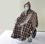 DKULMN Wheelchair Blanket, Warm Winter Full Body Cover, Fleece-Lined Winter Poncho Cape Coat with Hood,Windproof Wheelchair Hooded Poncho