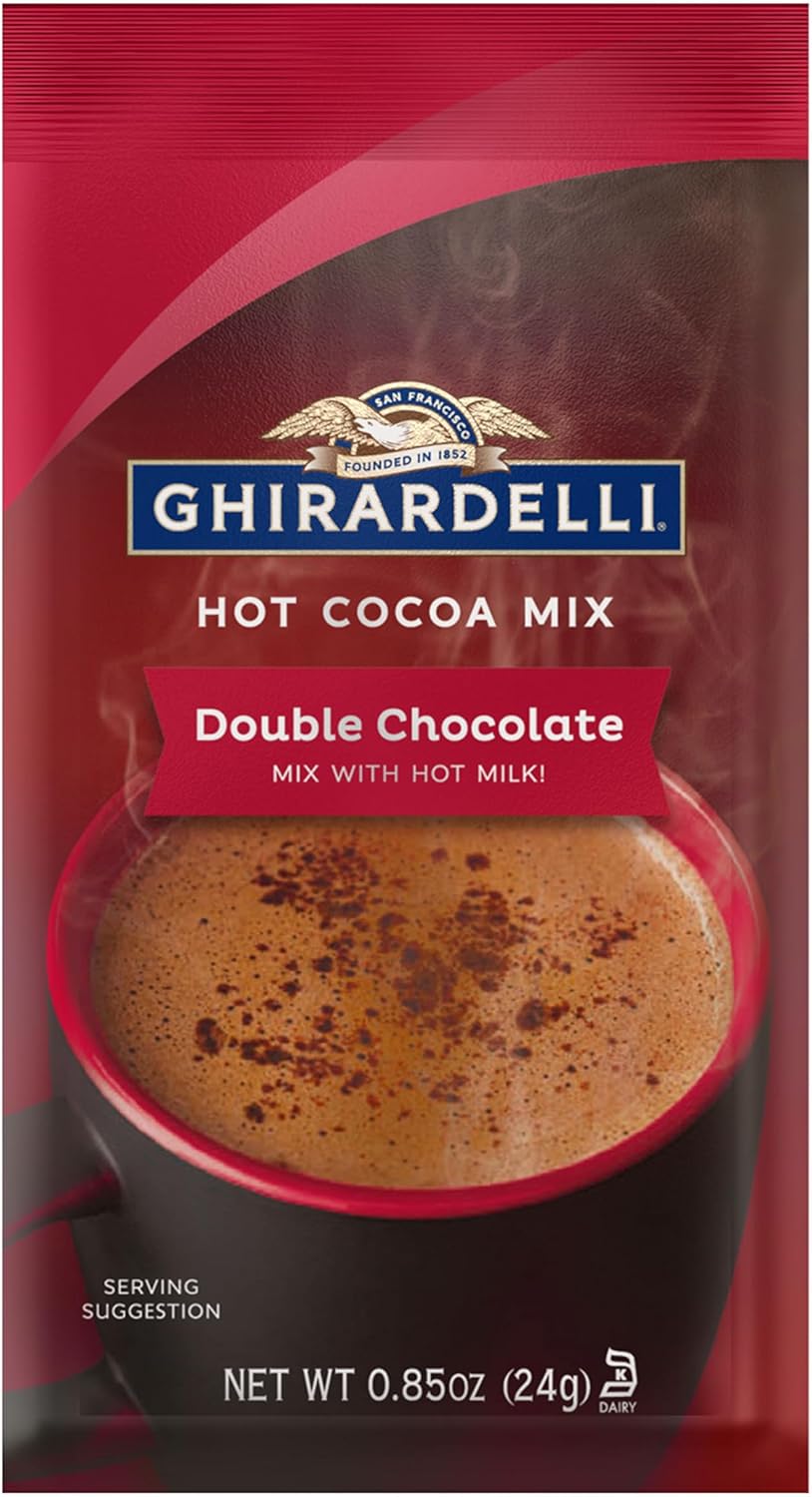 Ghirardelli Double Chocolate Hot Cocoa Mix, 0.85-Ounce Packets (Pack of 10)