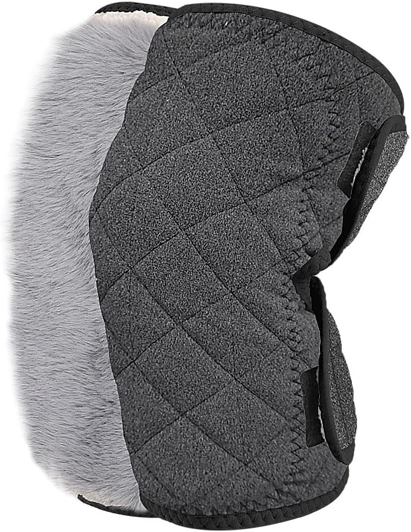 Knee Warmers for Women Men, Thermal Plush Padded Knee Braces Leg Warmers, Warm Knee Support Pads, Adjustable Winter Thicken Knee Wrap Sleeves, for Joint Pain Arthritis, Skiing Cycling Yoga (Dark Gray)