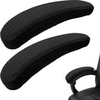 Melaluxe Stretch Office Chair Armrest Covers, Arm Rest Slipcovers (Black)