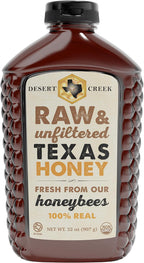 Desert Creek Honey - 100% Unfiltered, Pure, Raw Honey from Texas - Natural Sugar Substitute - Two Pounds of Unprocessed, Unpasteurized American Honey - Harvested by Our Own Beekeepers
