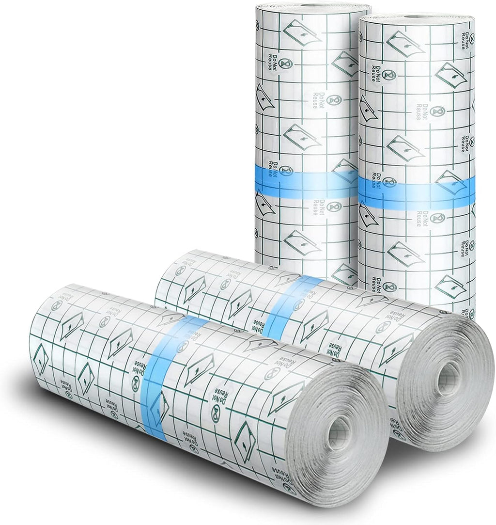 BFONS Tattoo Aftercare Waterproof Bandages 6 in x 4.4 yd Tattoo Cover Up Tape, Tattoo Supplies Second Skin Bandage Flat Roll Transparent Film Wound Healing Protective Clear Sterile and Safe Bandages