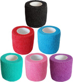 Baisunt 6 Pack 2 Inches Cohesive Bandage Self Adhesive Wrap Elastic Self Adherent Vet Wrap Breathable Self Stick Tape for Wrist, Ankle, Sports, Tatoo Wrap(5 Yards, Multi Colors)