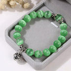 10mm White Green Purple Black Crystal Stone Beads Women's Bracelets Vintage Bracelet,Green Opal