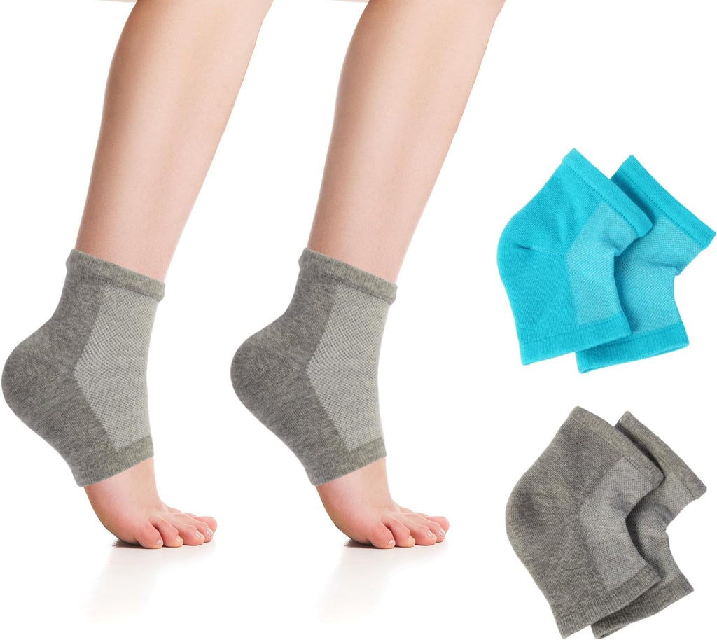 2 Pairs Silicone Socks for Dry Cracked Feet Women, Moisturizing Heel Socks, Gel Toeless Lotion Sock, Moisture Silicon Foot Sock for Cracked Heels Overnight by Untrytb