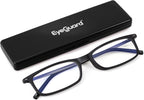 EYEGUARD Thin Lightweight Blue Light Reading Glasses with Portable Case Slim Mini Pocket Compact Small Readers for Women Men