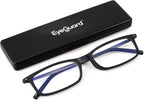 EYEGUARD Thin Lightweight Blue Light Reading Glasses with Portable Case Slim Mini Pocket Compact Small Readers for Women Men