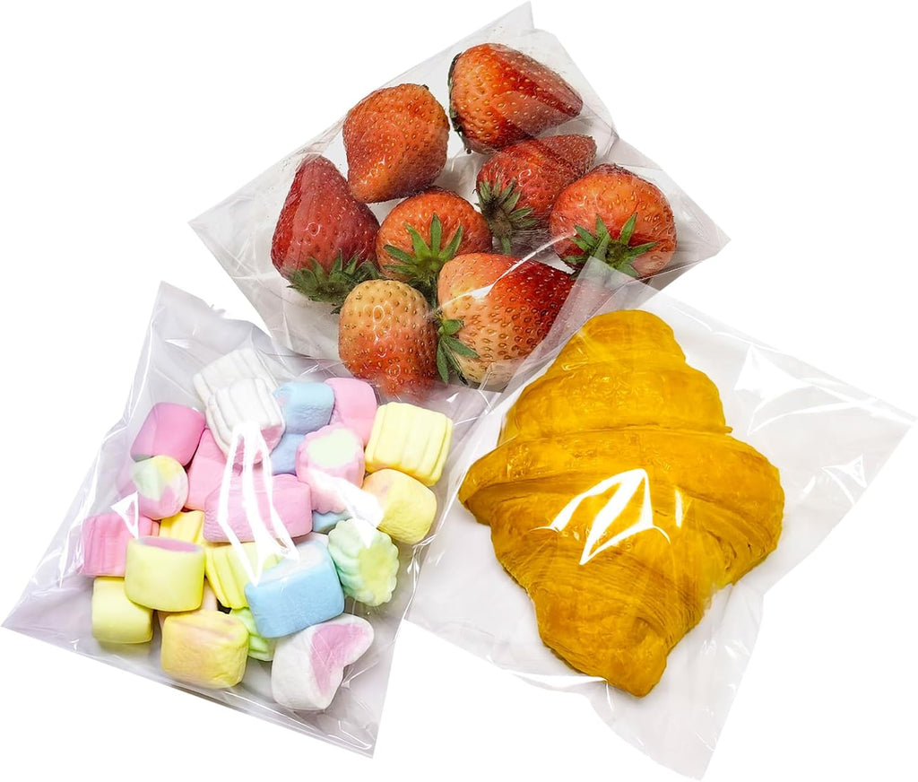 5x7 Inches Self Sealing Cookie Bags, 100Pcs Clear Plastic Resealable Cellophane Bags for Packaging Candy Treat Goodie Favors Cookies and Valentines Gift Giving - Self Adhesive Wrappers