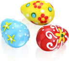 QFkris 2" Blown Glass Easter Eggs Decor Figurines Set of 3 Solid Crystal Blessings Paperweight Easter Egg for Office Desk Tabletop Decoration