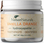 Nelson Naturals Hydroxyapatite Toothpaste 3.3 OZ - Vanilla Orange Flavor - Remineralizing & Detoxifying with Bentonite Clay - Natural & Cruelty-Free - Strengthen & Protect Enamel