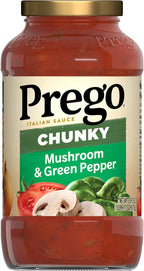 Prego Chunky Mushroom and Green Pepper Pasta Sauce, 23.75 Oz Jar