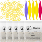 500 Pcs Orthodontic Elastic Rubber Bands, 3.5 Ounces Heavy Dental Rubber Traction Bands, Free Elastic Placer for Braces (3/8",Monkey)