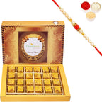Ghasitaram Gifts Rakhi Gifts for Brothers Rakhi Sweets - Mango Drfruit Bites 24 pcs with Beads Rakhi
