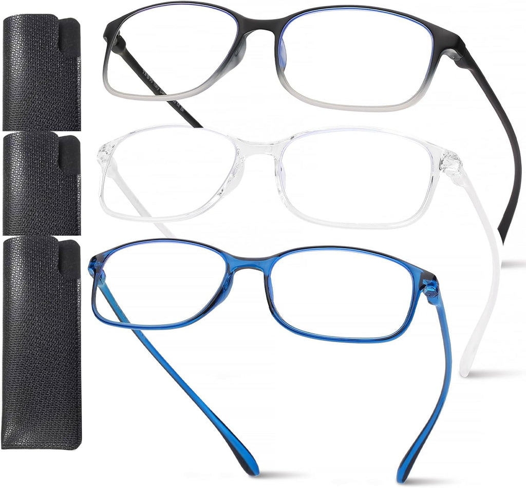 AQWANO 2.5 Computer Reading Glasses Men Women Blue Light Blocking, Lightweight TR90 Flexible Frame Readers Glasses Anti Glare, No Rubber
