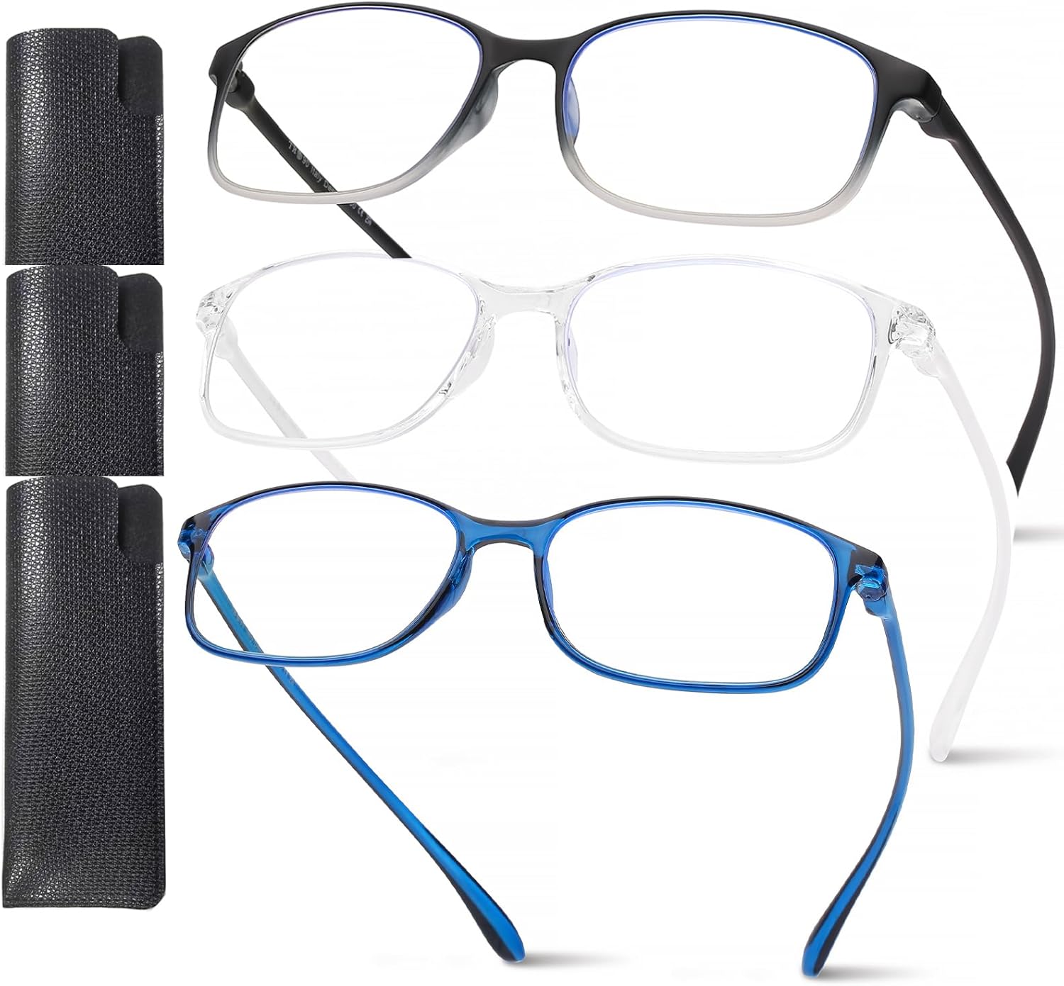 AQWANO 2.5 Computer Reading Glasses Men Women Blue Light Blocking, Lightweight TR90 Flexible Frame Readers Glasses Anti Glare, No Rubber