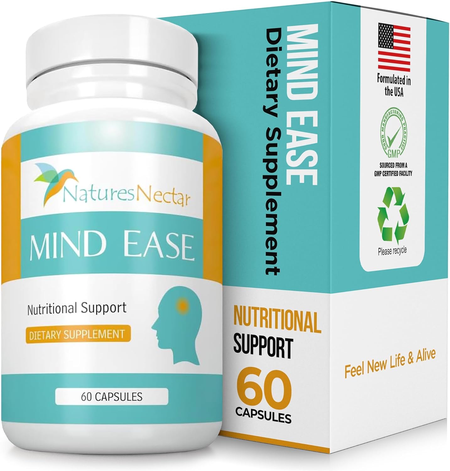 Nature's Nectar Migraine Prevention Feverfew Capsules – PA Free Butterbur Root, Riboflavin 400 mg, Magnesium & Feverfew – Natural Migraine Supplement – 60 Capsules