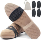 Non-Slip Shoe Grips, 2-Pack | Portable, No-Adhesive & Reusable | Instant Step-in Traction on Wet Floors and Slippery Grounds (Black)