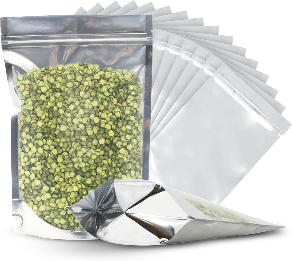 150 Resealable Food Storage Bags, 6x9-inch Heat Sealable Air Tight Bags, Stand Up Zip Bags, Waterproof Packaging Barrier
