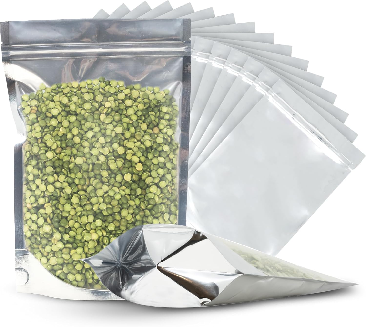 150 Resealable Food Storage Bags, 6x9-inch Heat Sealable Air Tight Bags, Stand Up Zip Bags, Waterproof Packaging Barrier